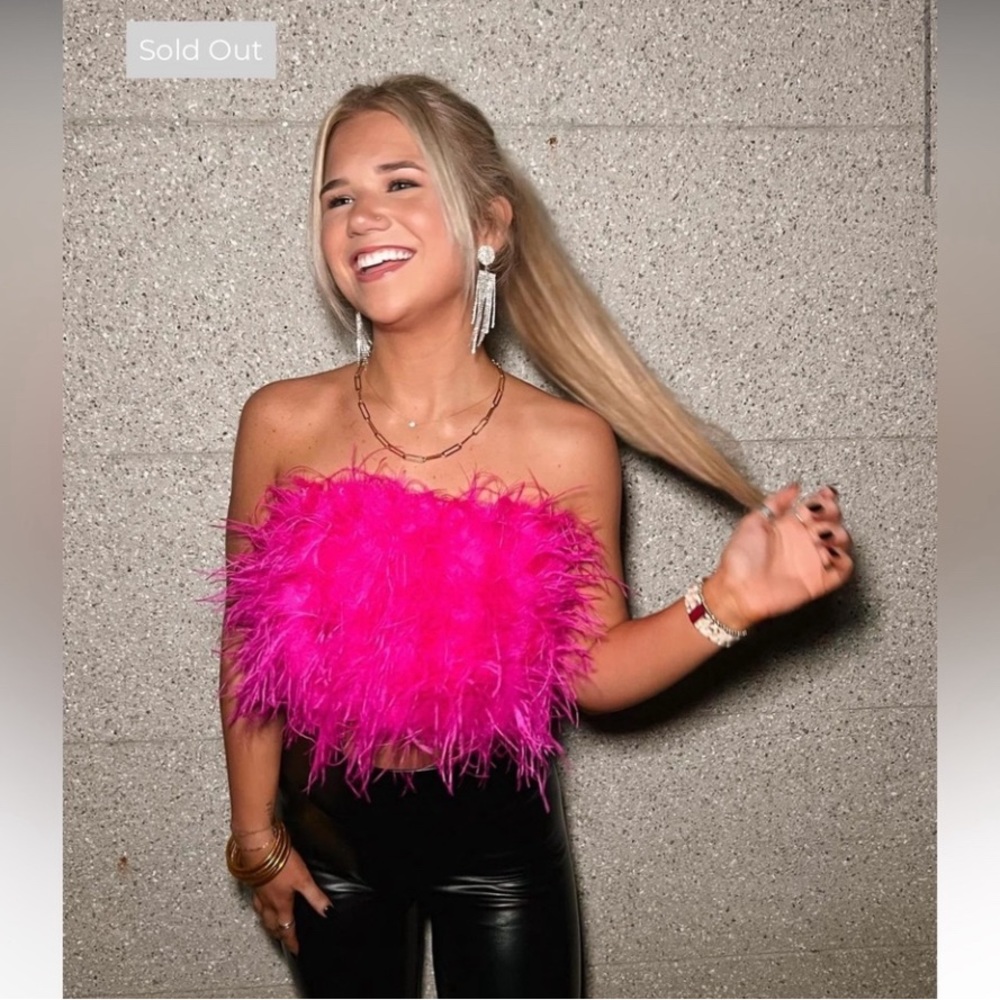 Buddy Love Pink Feather Top